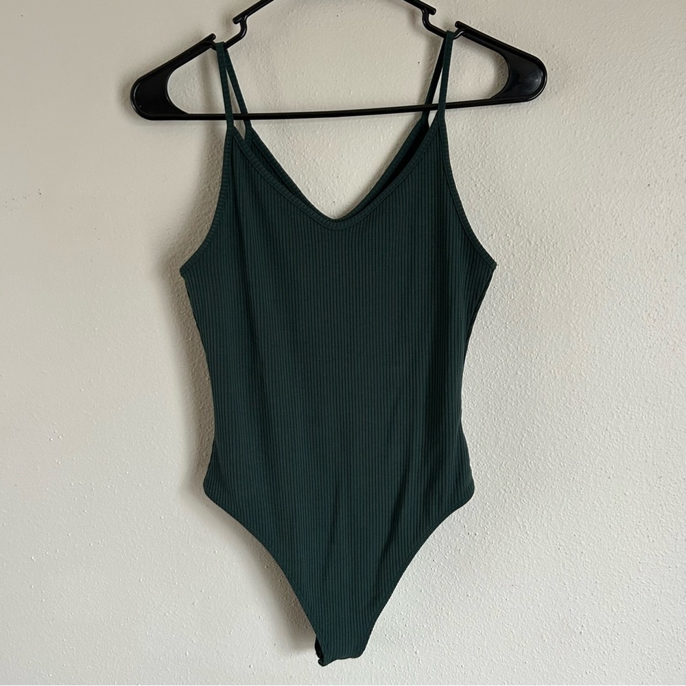NWOT American Eagle Dark Green Ribbed Bodysuit